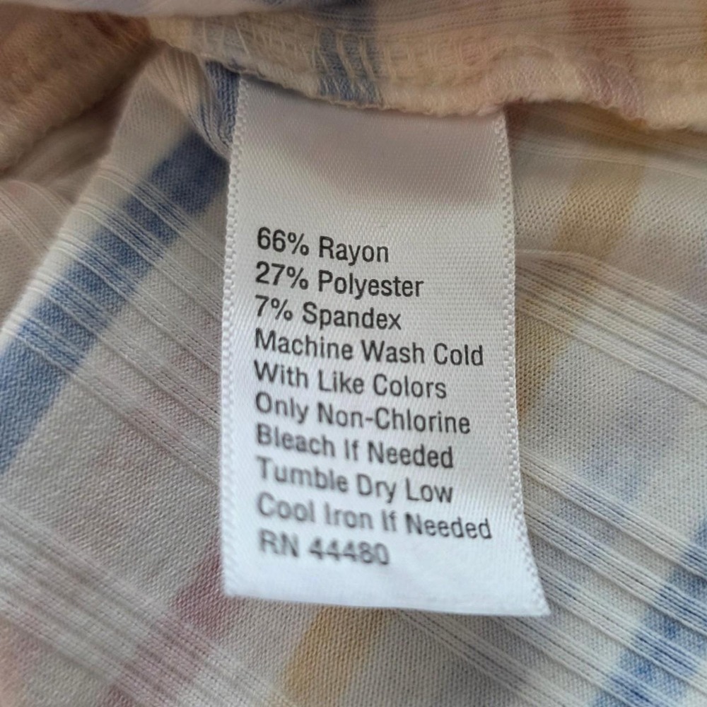 True Craft Striped Ruffle Tank Top Multi Color Ribbed Knit Sleeveless Womens L - Picture 4 of 8